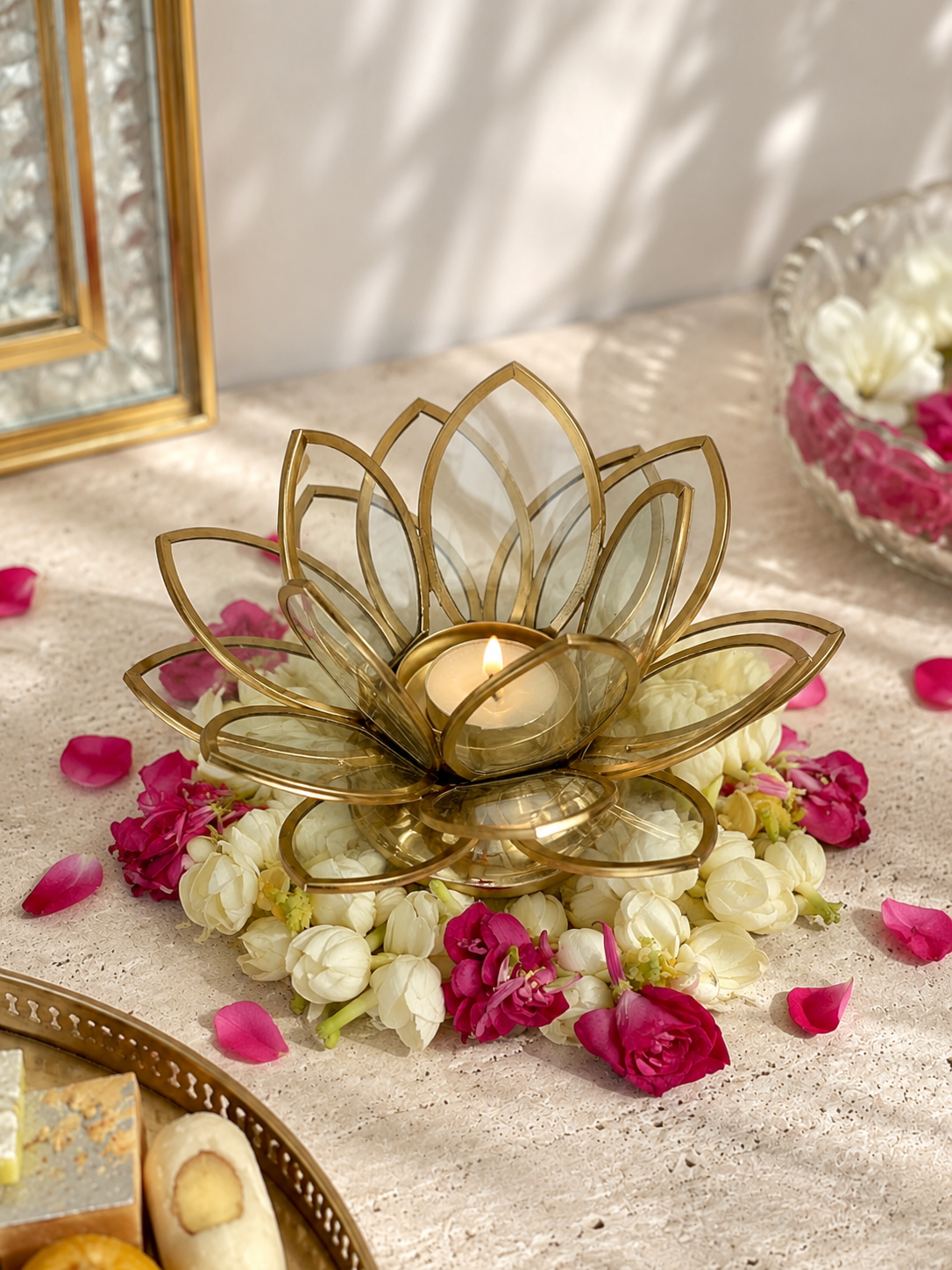 Milan Lotus Tealight Holder