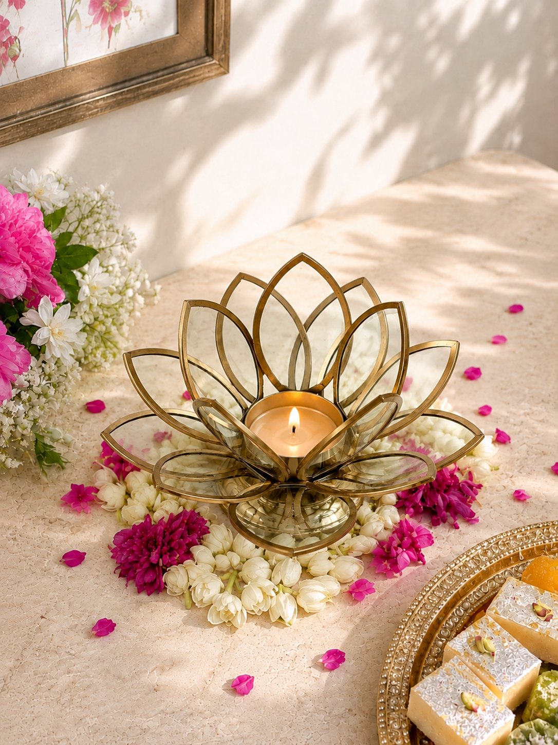 Milan Lotus Tealight Holder