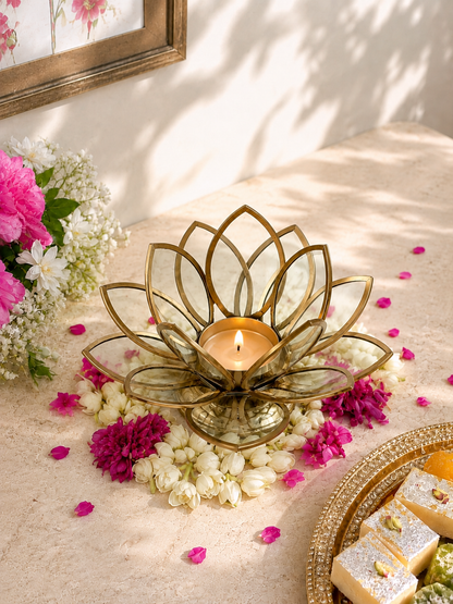 Milan Lotus Tealight Holder