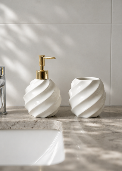 Swirl Bathroom Set - Ivory