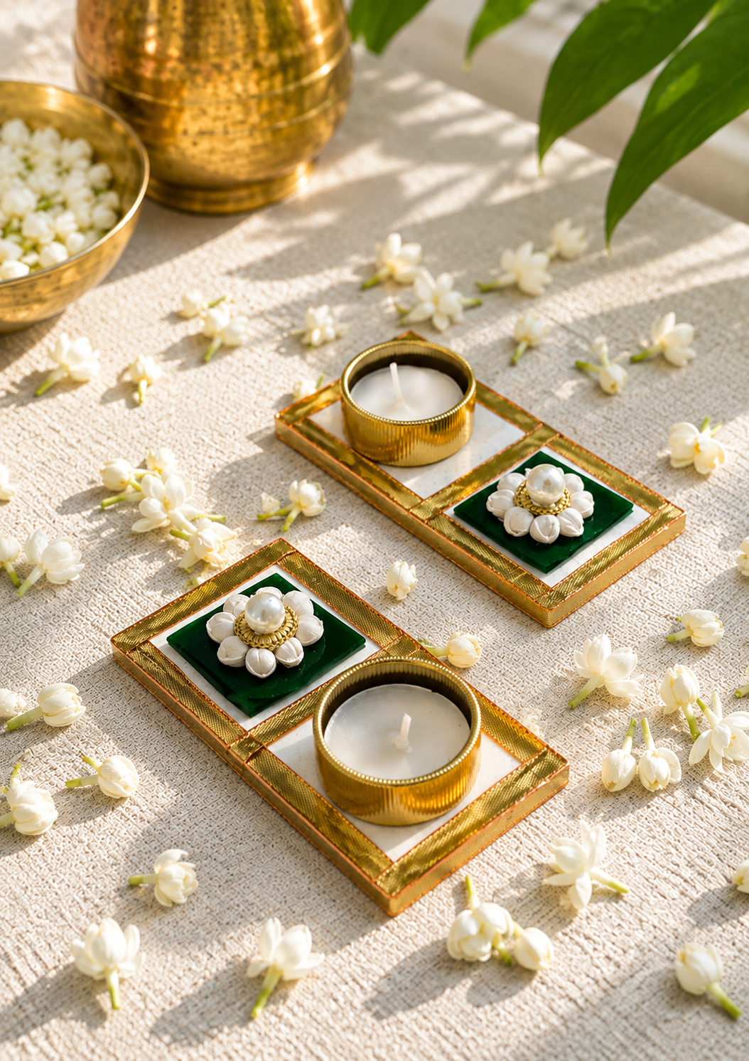 Jasmine Square Diyas - Mini