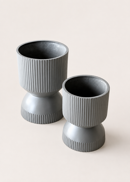 Willow Reversible Planters - Light Grey