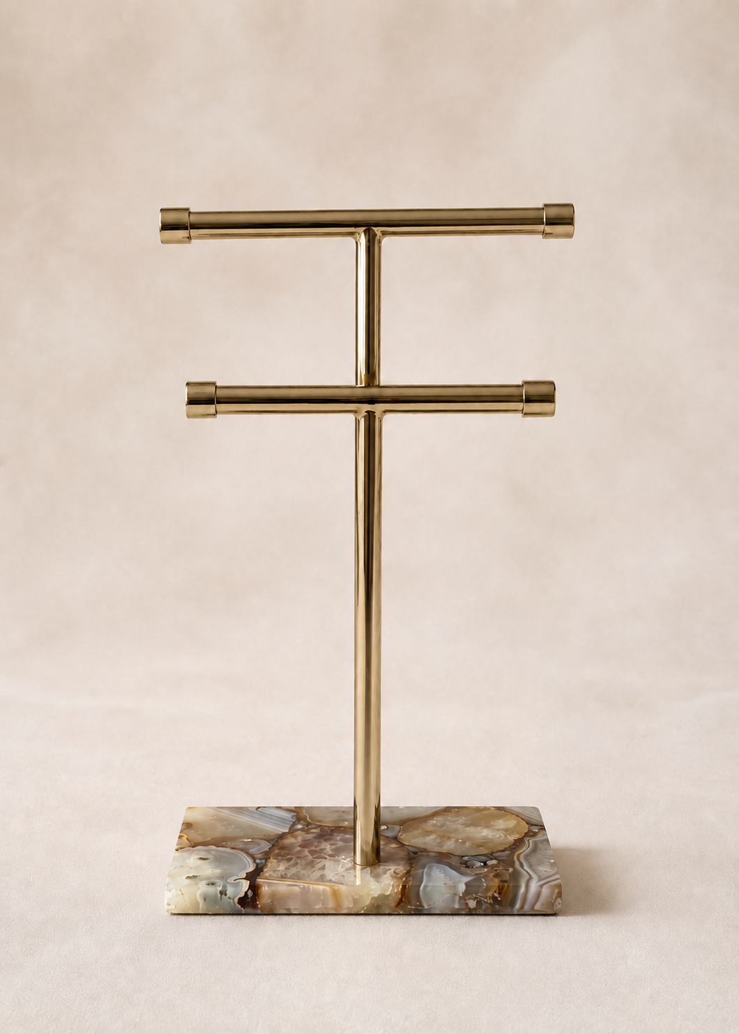 Regal Agate Hand Towel Stand - Beige / Brown