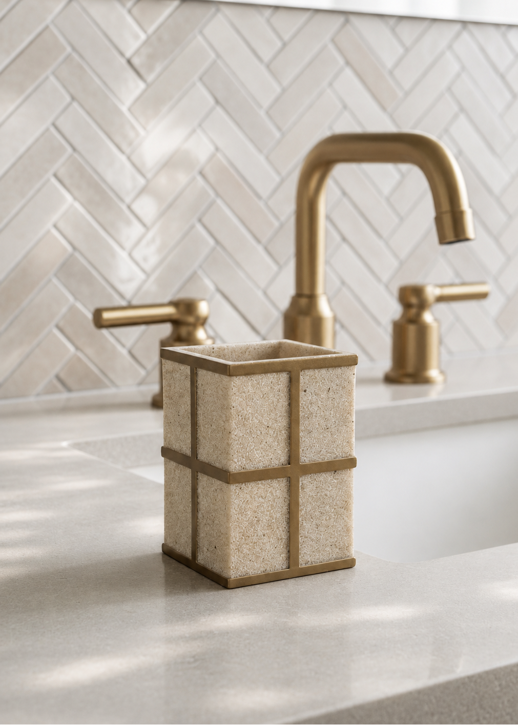 Axia Bathroom Tumbler - Beige