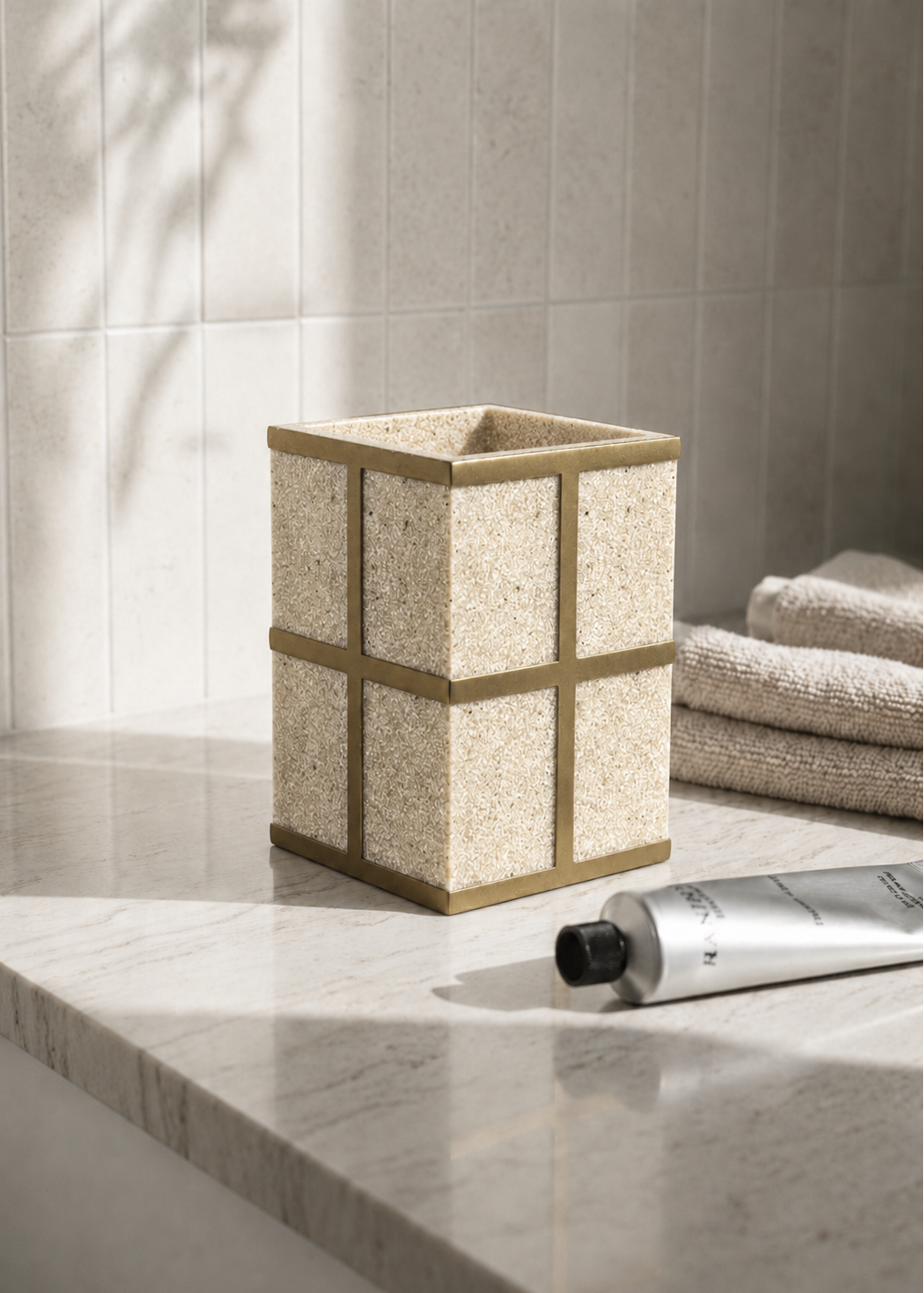 Axia Bathroom Tumbler - Beige