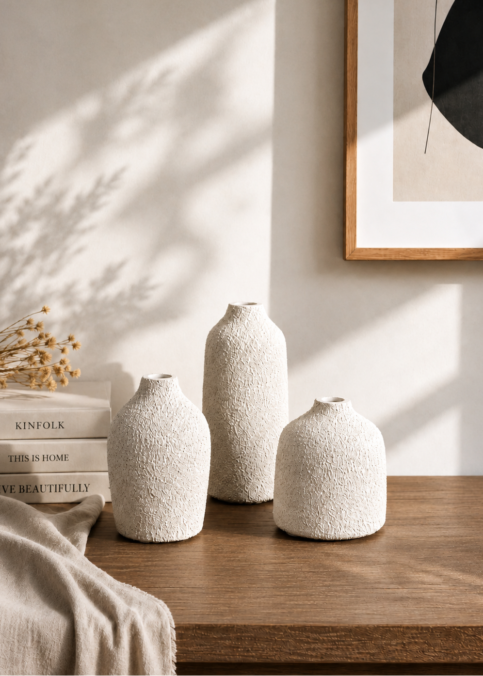 Elma Glass Vase - Textured (Set of 3)