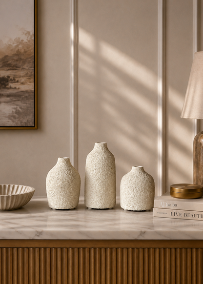 Elma Glass Vase - Textured (Set of 3)