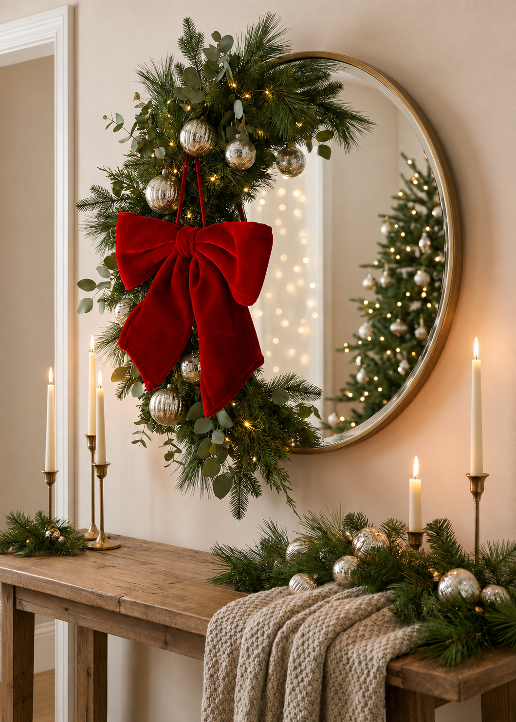 Ruby Christmas Bow Ornament -1.5 Feet