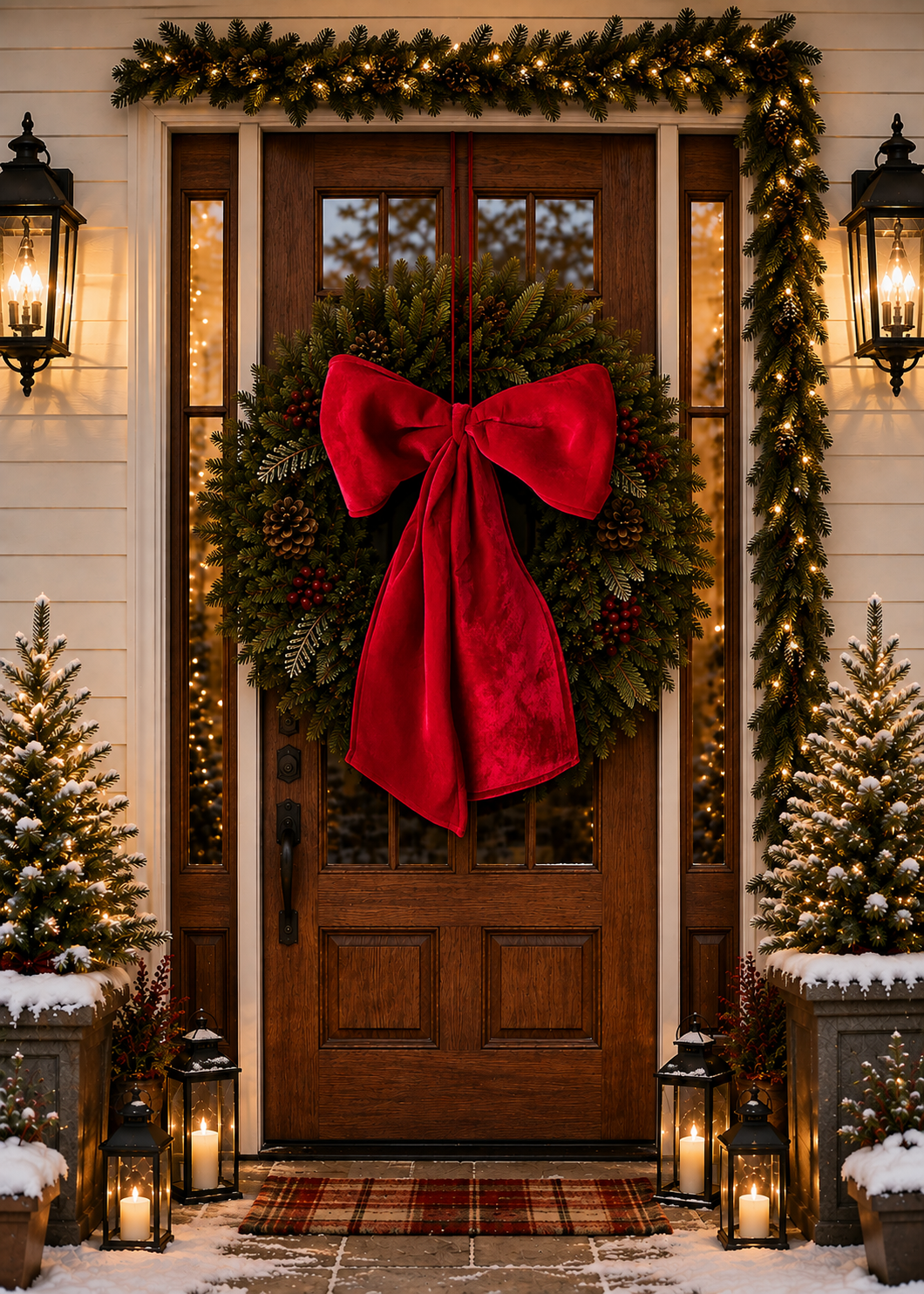Ruby Christmas Bow Ornament - 3.5 Feet