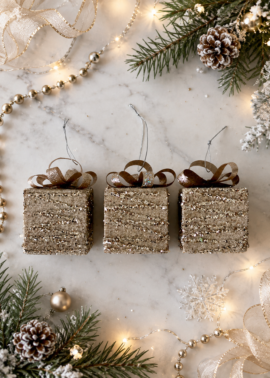 Gilded Hanging Gift Box - (Set Of 3)