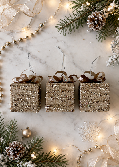 Gilded Hanging Gift Box - (Set Of 3)