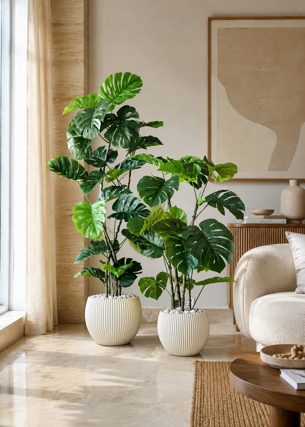 Artificial Arched Monstera Plant - 4 Feet