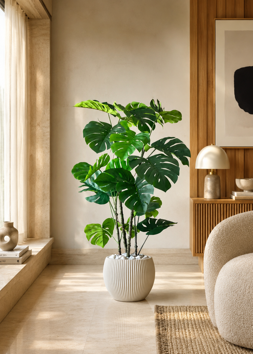 Artificial Arched Monstera Plant - 4 Feet