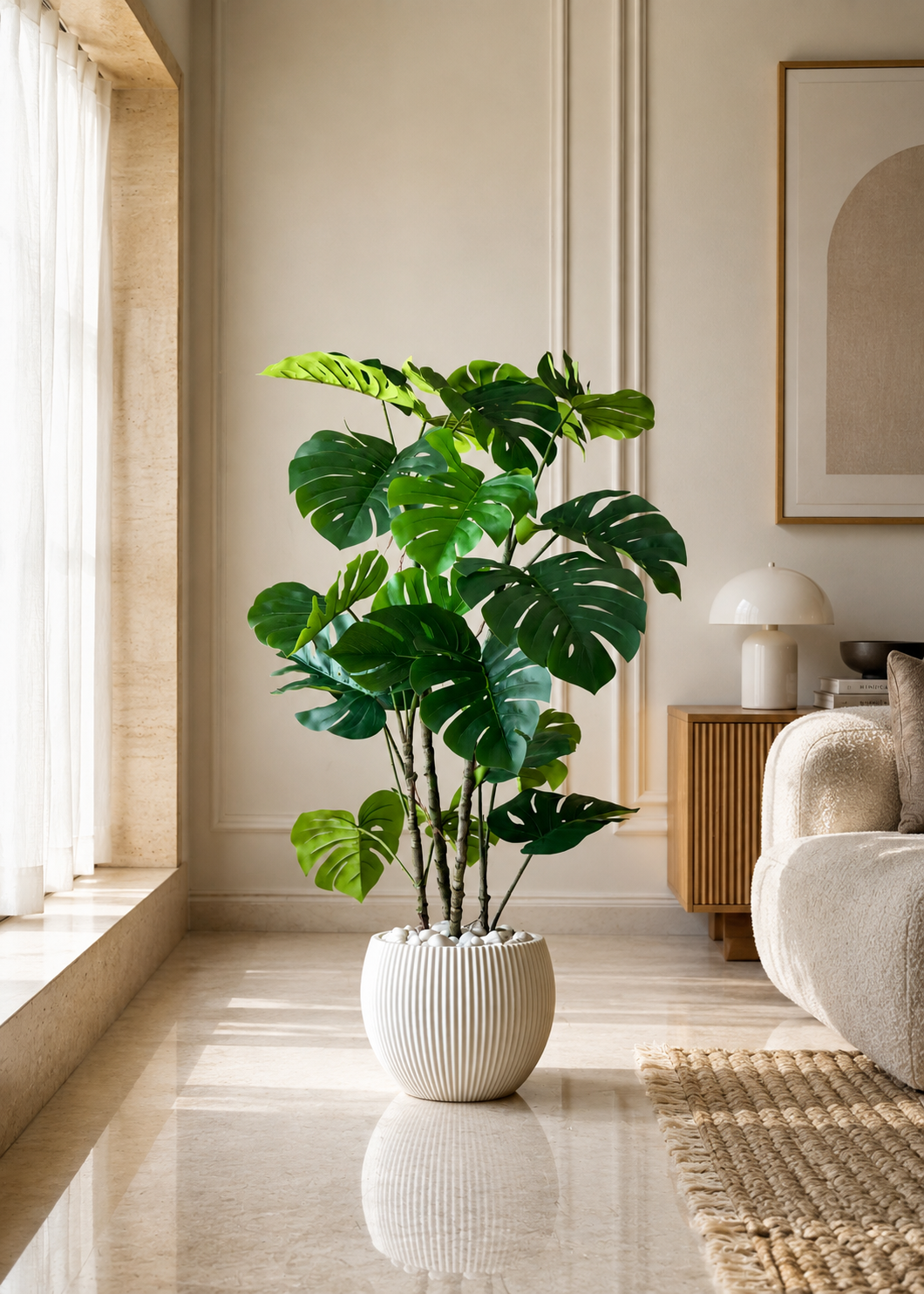 Artificial Arched Monstera Plant - 4 Feet