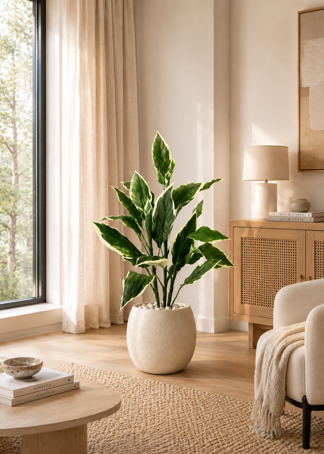 Artificial Hosta Plant - 3.5 Feet