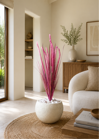 Artificial Purple Silk Grass Bunch - 3 Feet