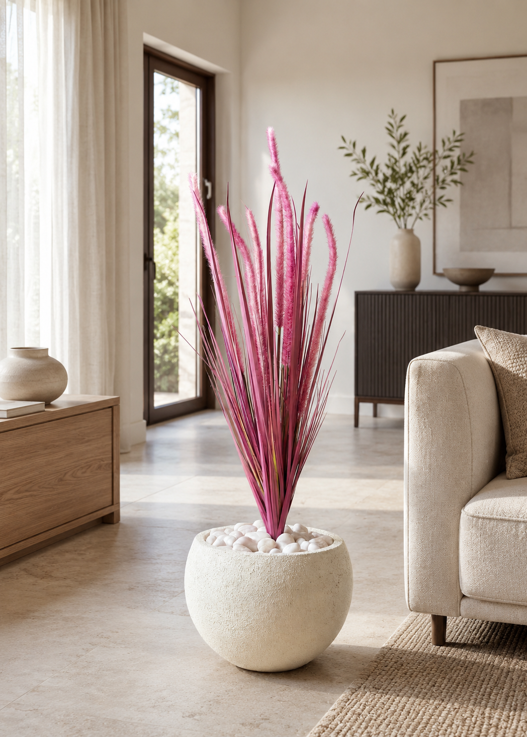 Artificial Purple Silk Grass Bunch - 3 Feet