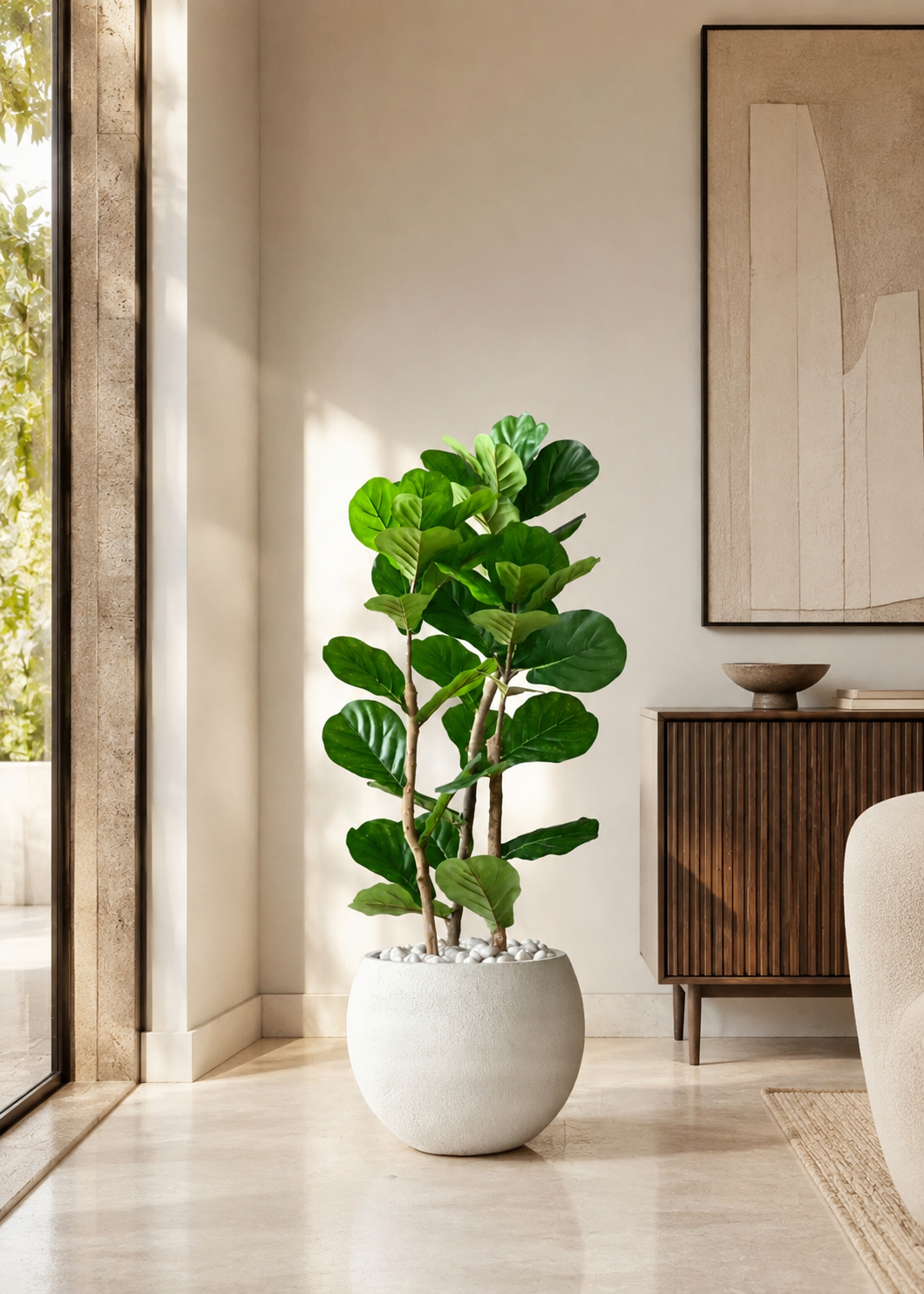 Artificial Verde Fiddle Fig Plant - 4 Feet
