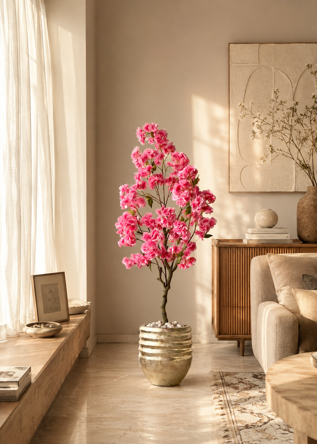 Artificial Sakura Cherry Blossom Plant - 4 Feet