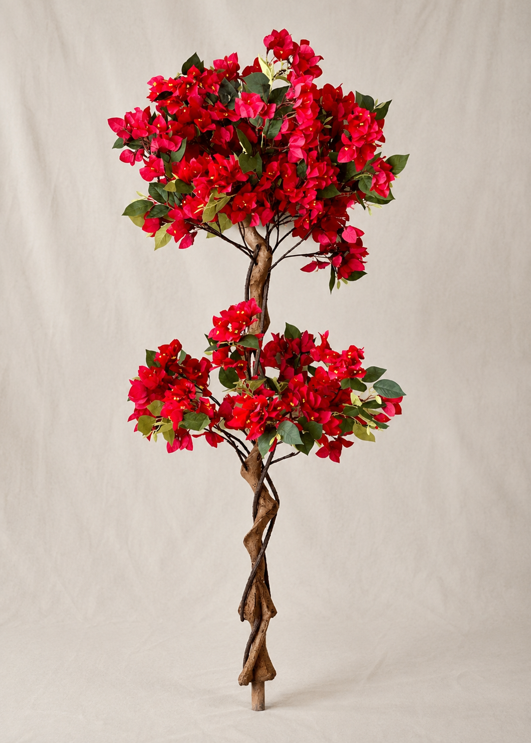 Artificial Scarlett Red Twisted Bougainvillea Plant - 4 Feet