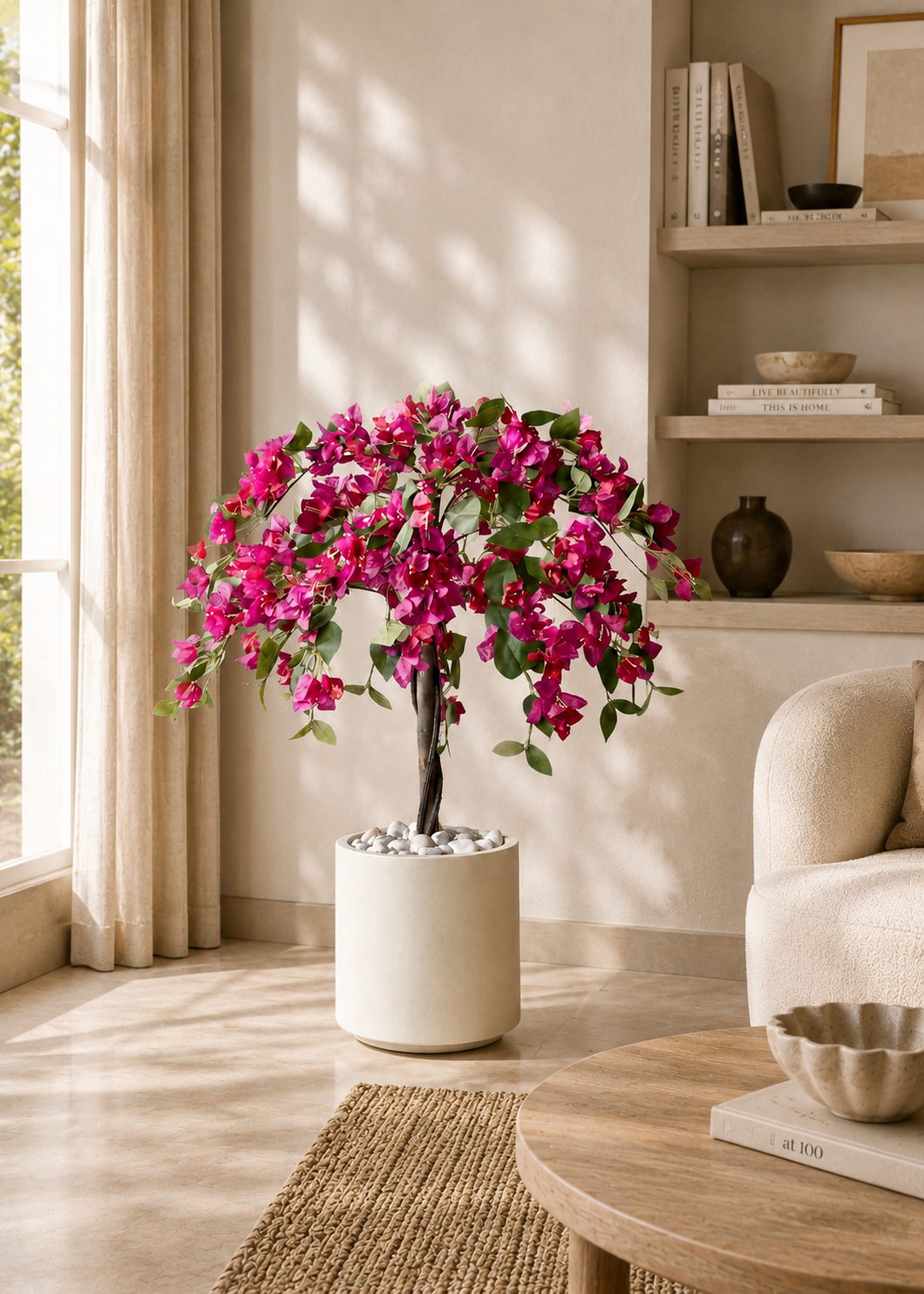 Artificial Pink Bougainvillea Plant - 3.5 Feet
