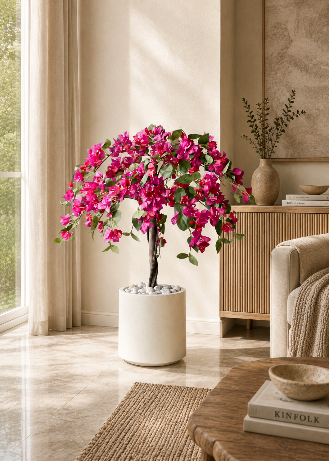 Artificial Pink Bougainvillea Plant - 3.5 Feet