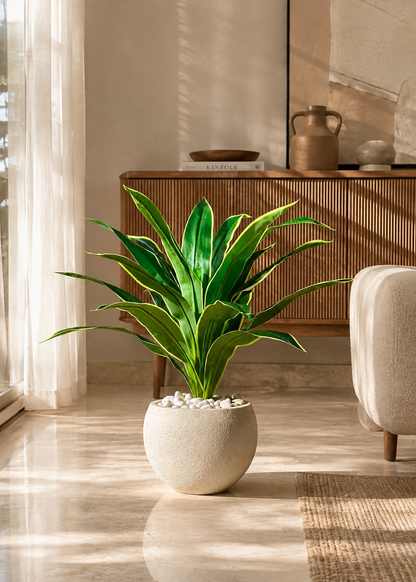 Artificial Variegated Dracaena Plant - 3 Feet