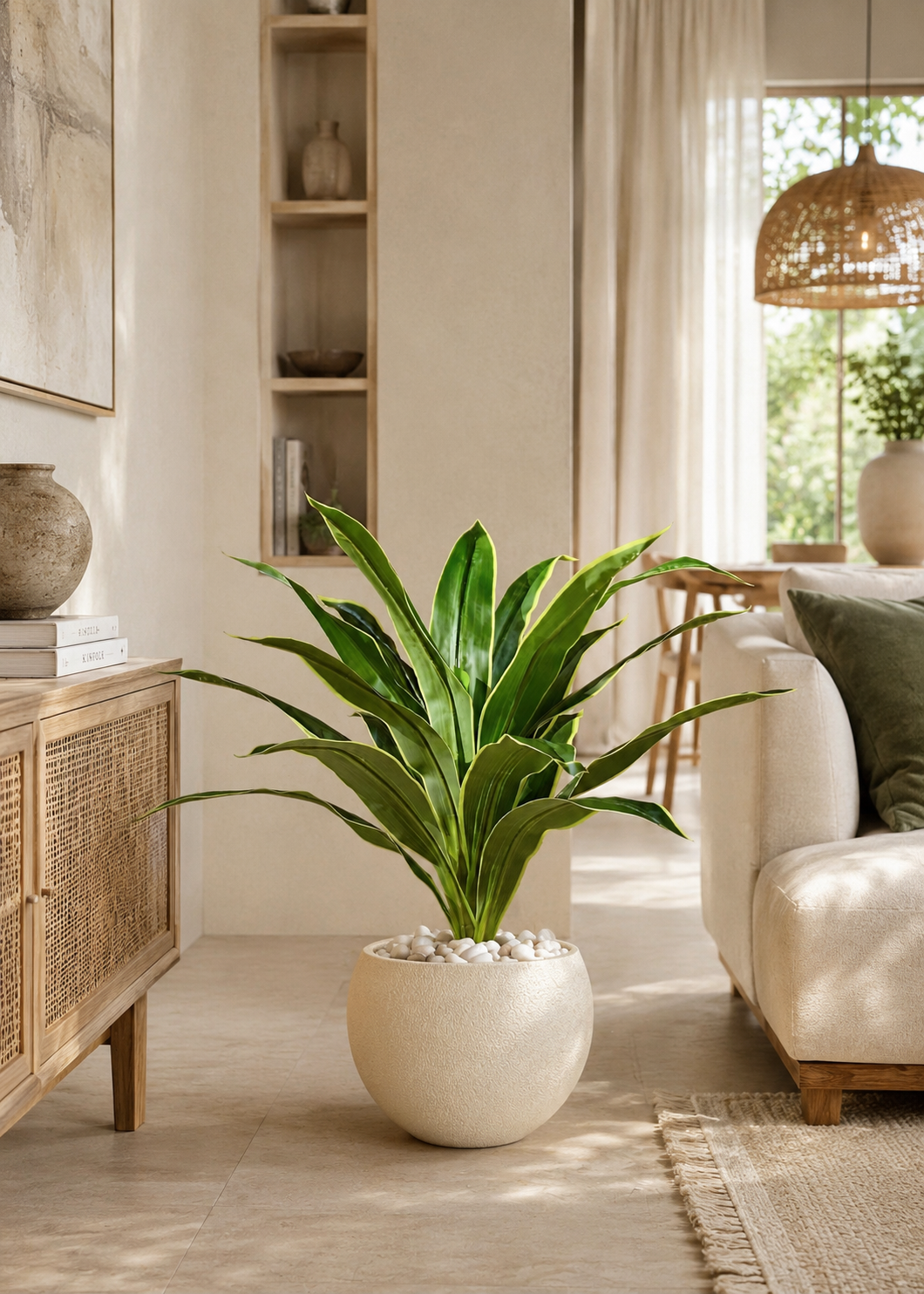 Artificial Variegated Dracaena Plant - 3 Feet