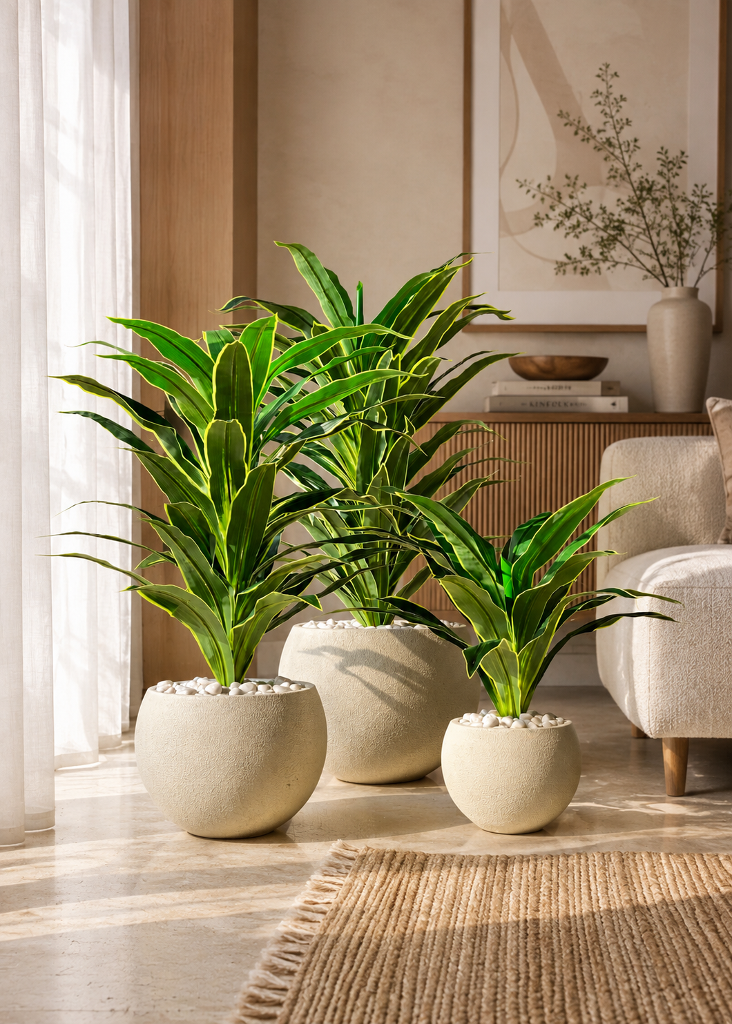 Artificial Variegated Dracaena Plant - 3 Feet