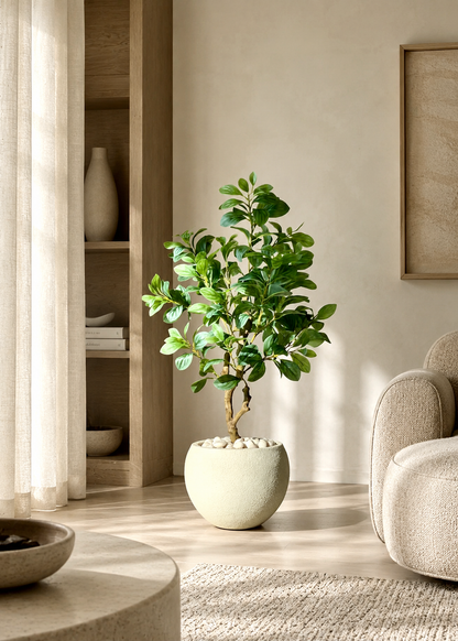Artificial Variegated Schefflera Plant - 2.8 Feet
