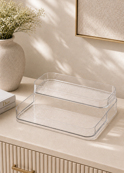 2-Tier Transparent Storage Rack