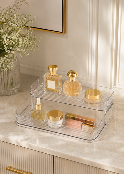 2-Tier Transparent Storage Rack