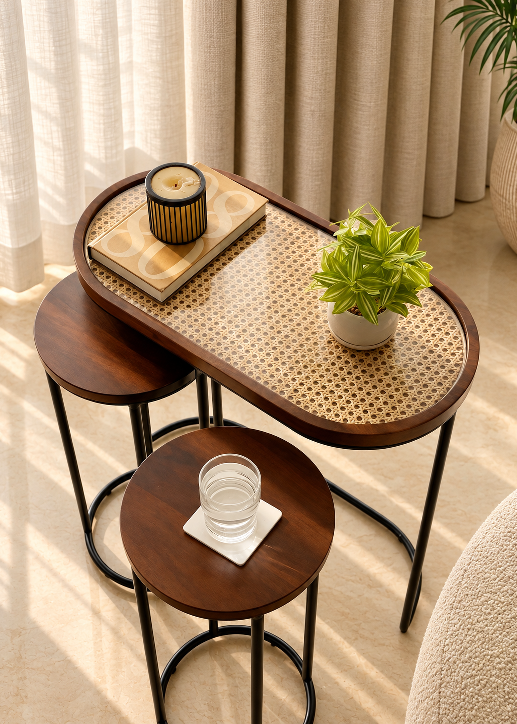 Kovo Rattan Table - Set of 3 Side Tables