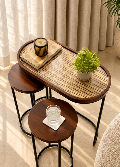 Kovo Rattan Table - Set of 3 Side Tables