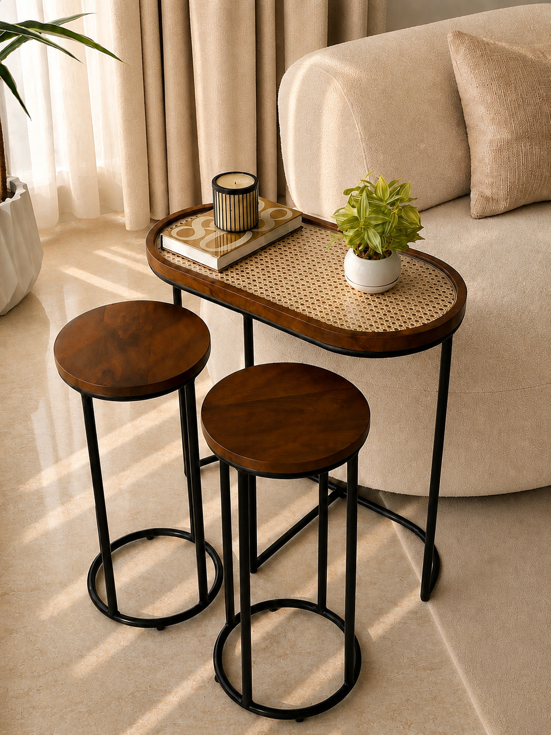 Kovo Rattan Table - Set of 3 Side Tables