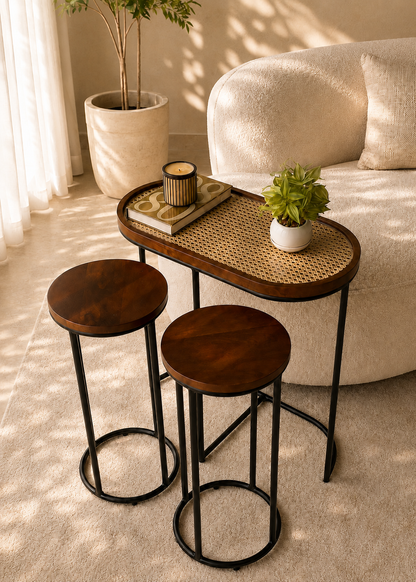 Kovo Rattan Table - Set of 3 Side Tables