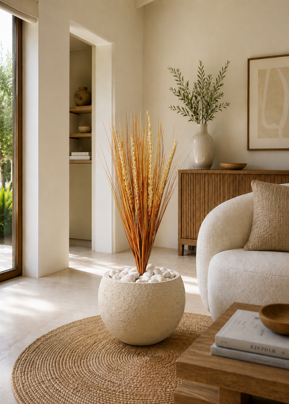Artificial Amber Pennisetum Pampas Bunch - 2 Feet