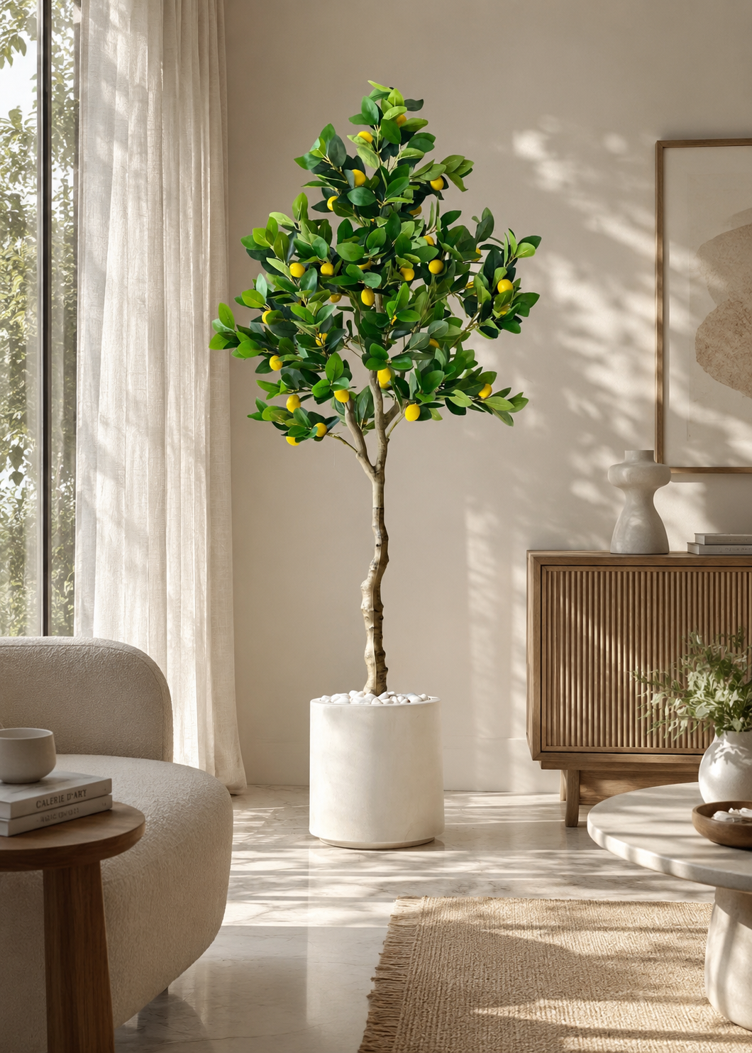 Artificial Tropical Lemon Plant - 6.5 Feet