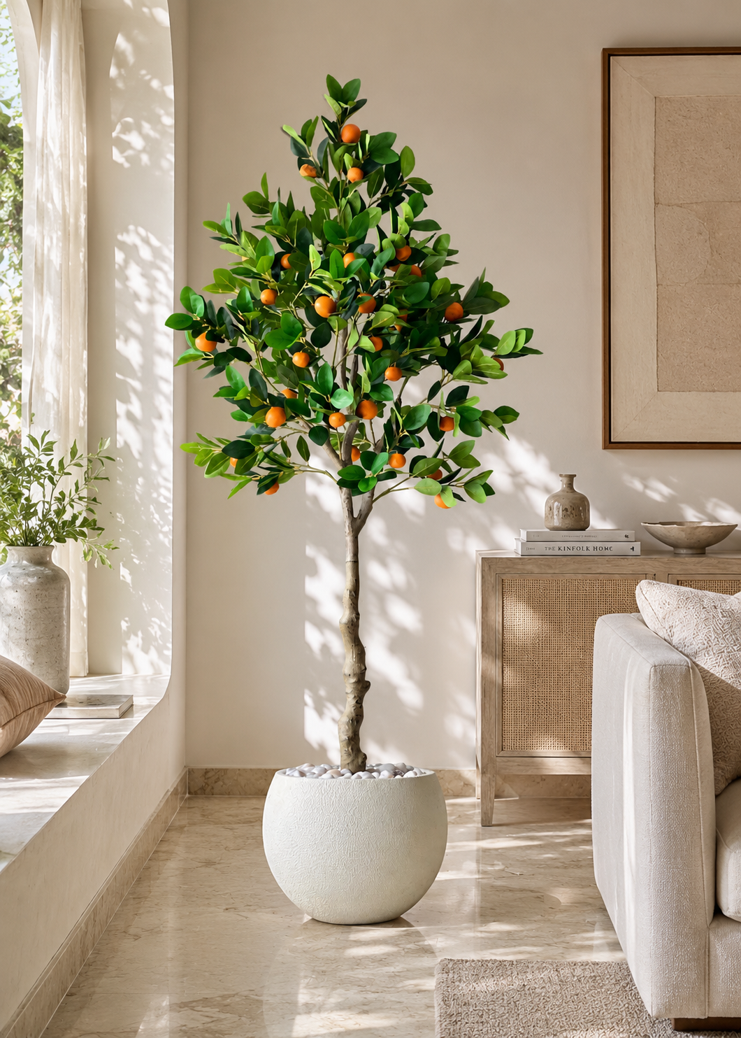 Artificial Tropical Orange Plant - 6.5 Feet
