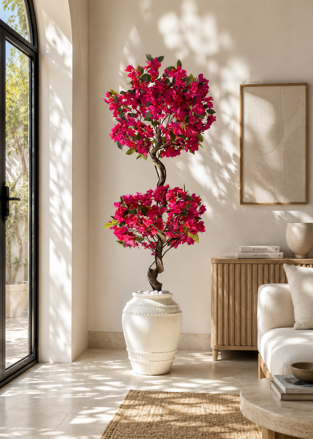 Artificial Fuschia Pink Bougainvillea Plant - 6 Feet