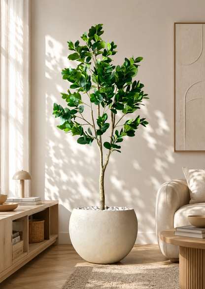 Artificial Lush Peperomia Plant  - 6 Feet