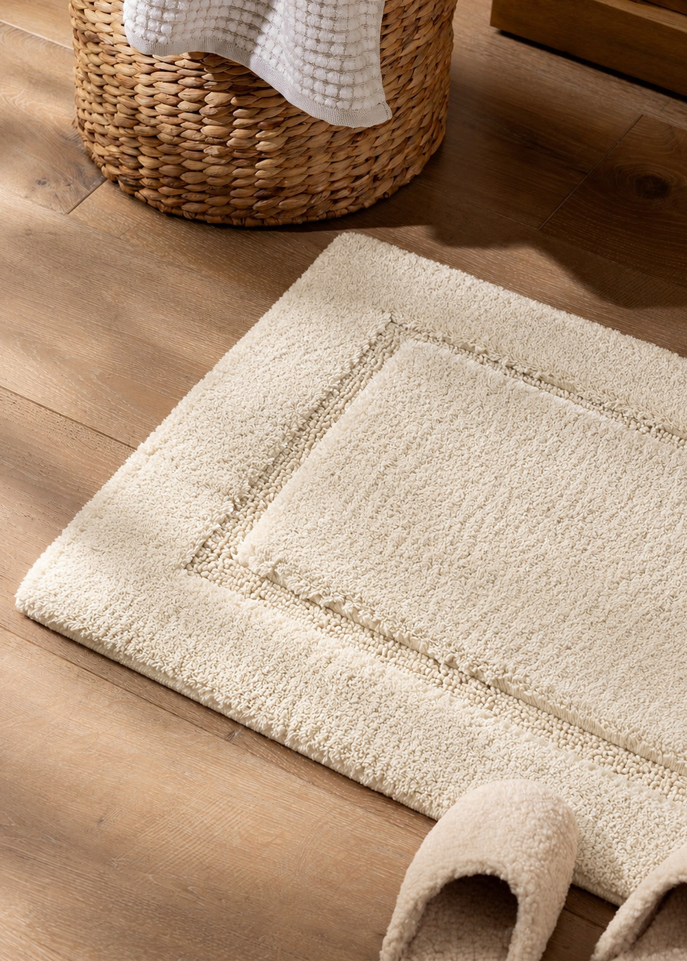 Mellow Anti Slip - Tufted - Cotton  Bath Mat - Ivory - 60 x 40 cm