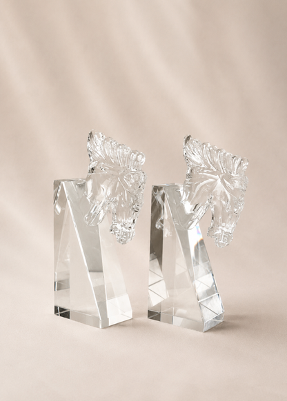 Stallion Crystal Bookend - Set of 2