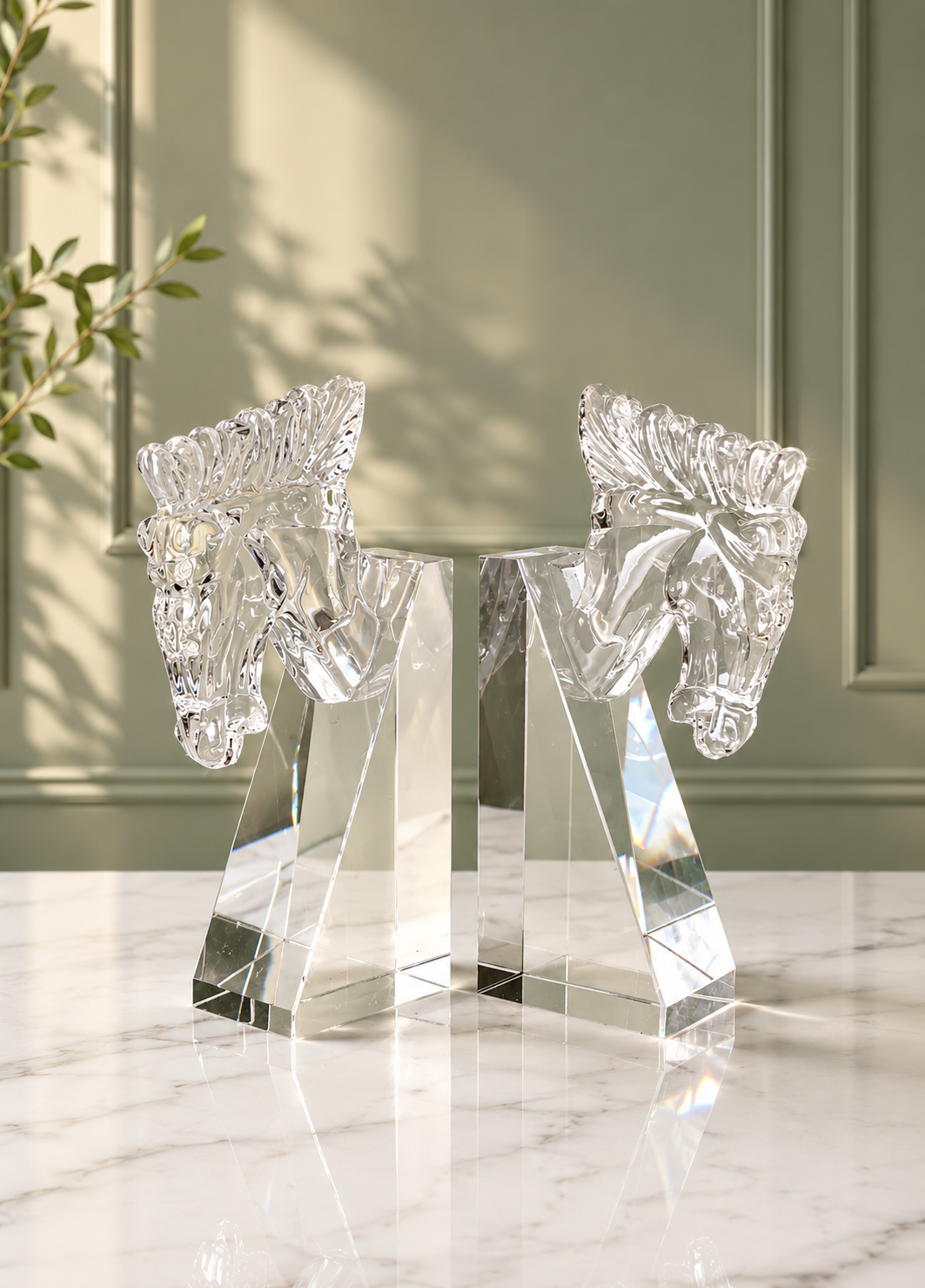 Stallion Crystal Bookend - Set of 2