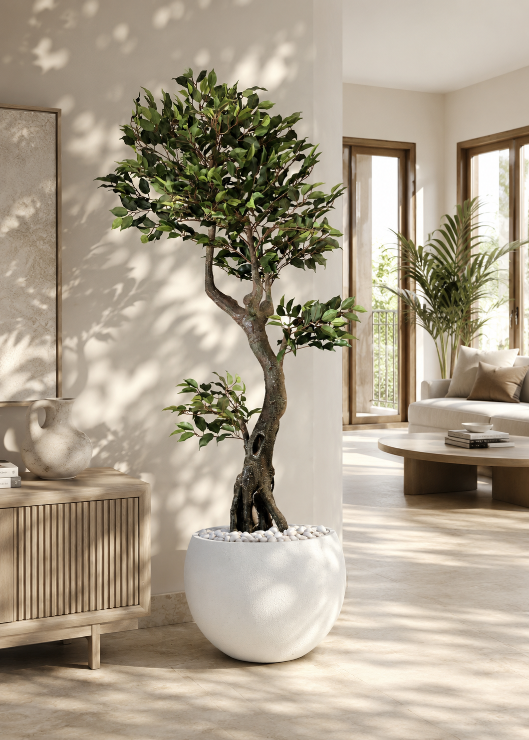 Artificial Twined Ficus Plant - 6 Feet