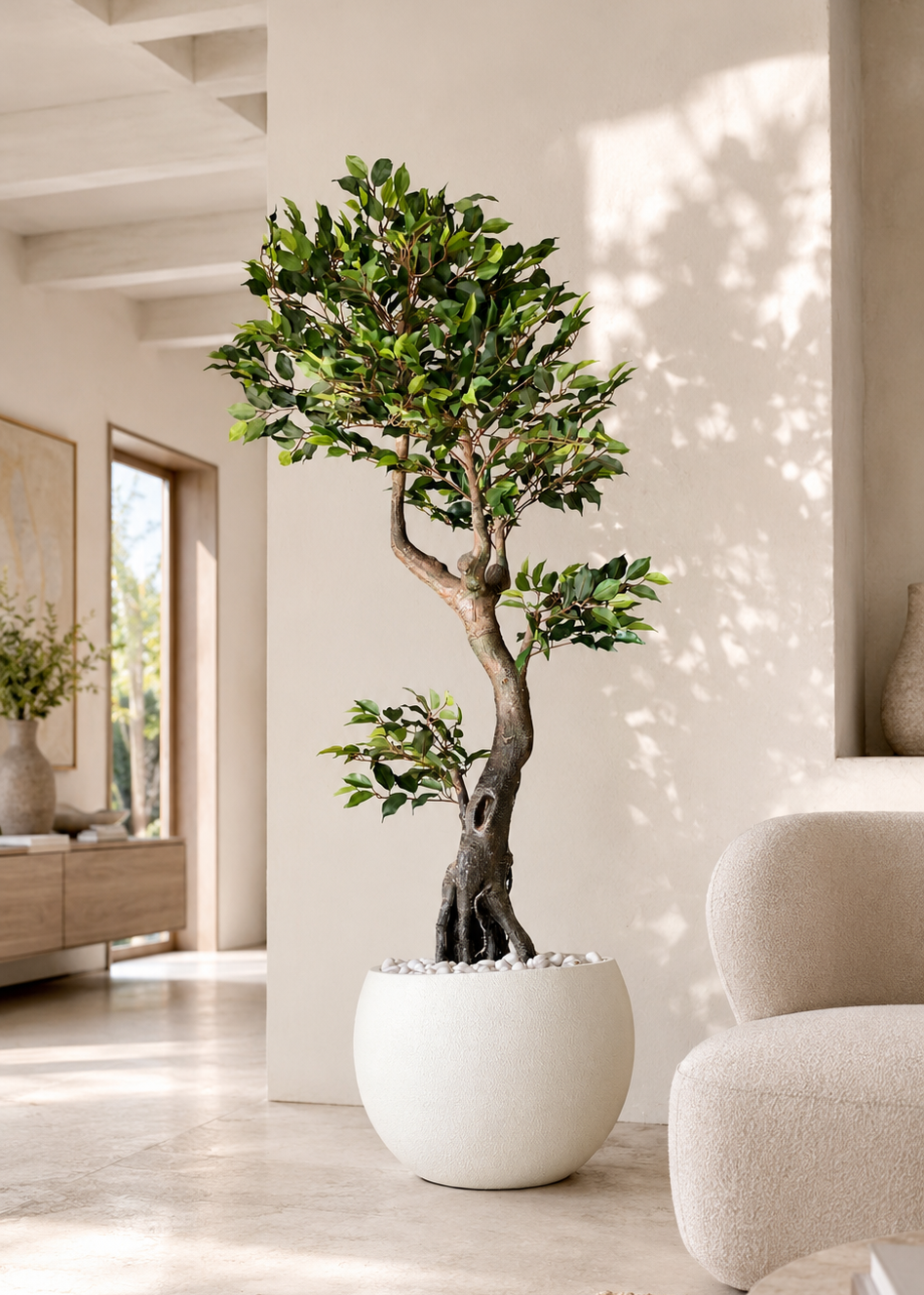 Artificial Twined Ficus Plant - 6 Feet