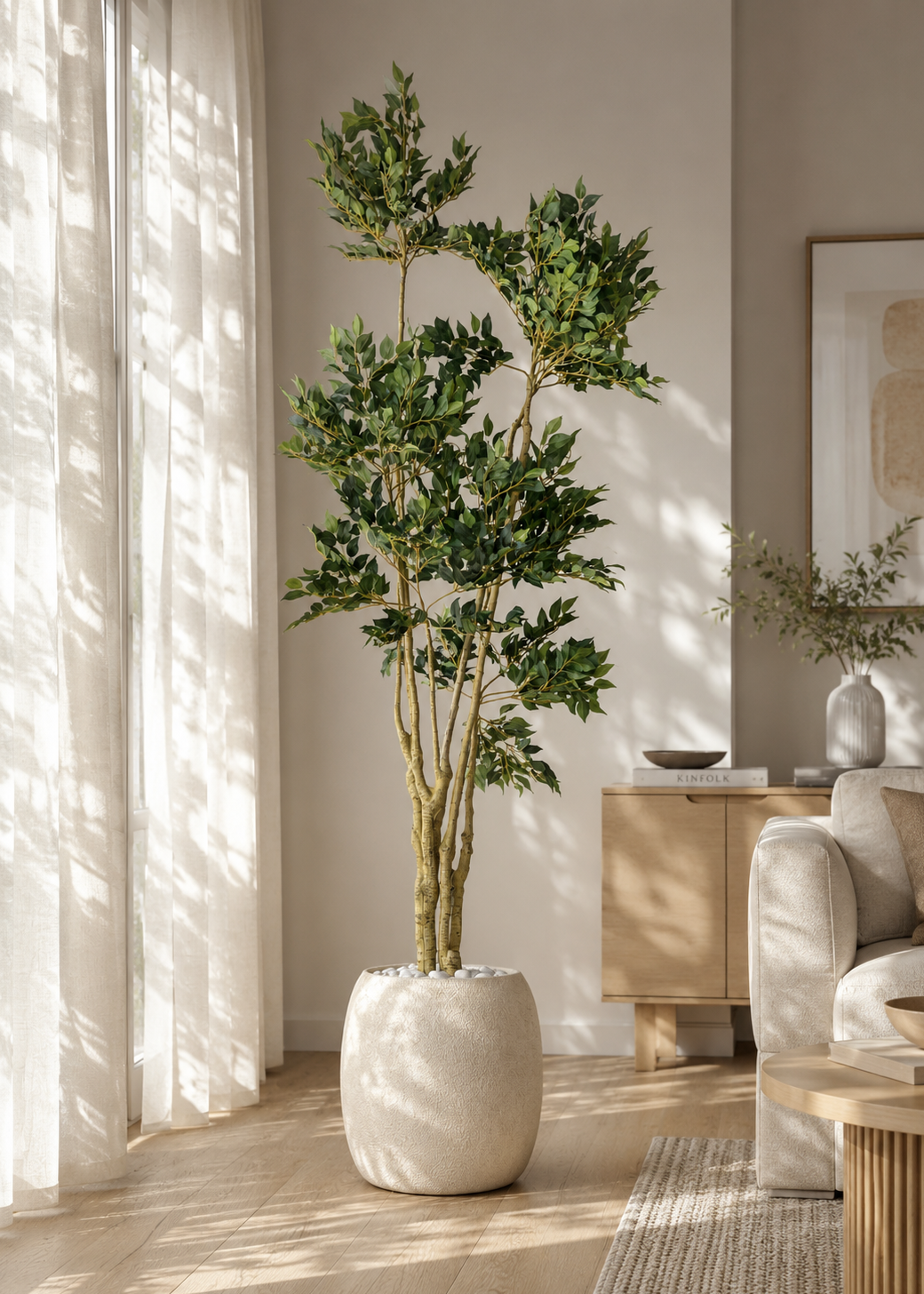 Tropical Ficus Artificial Tall Plant - 6.5 Feet