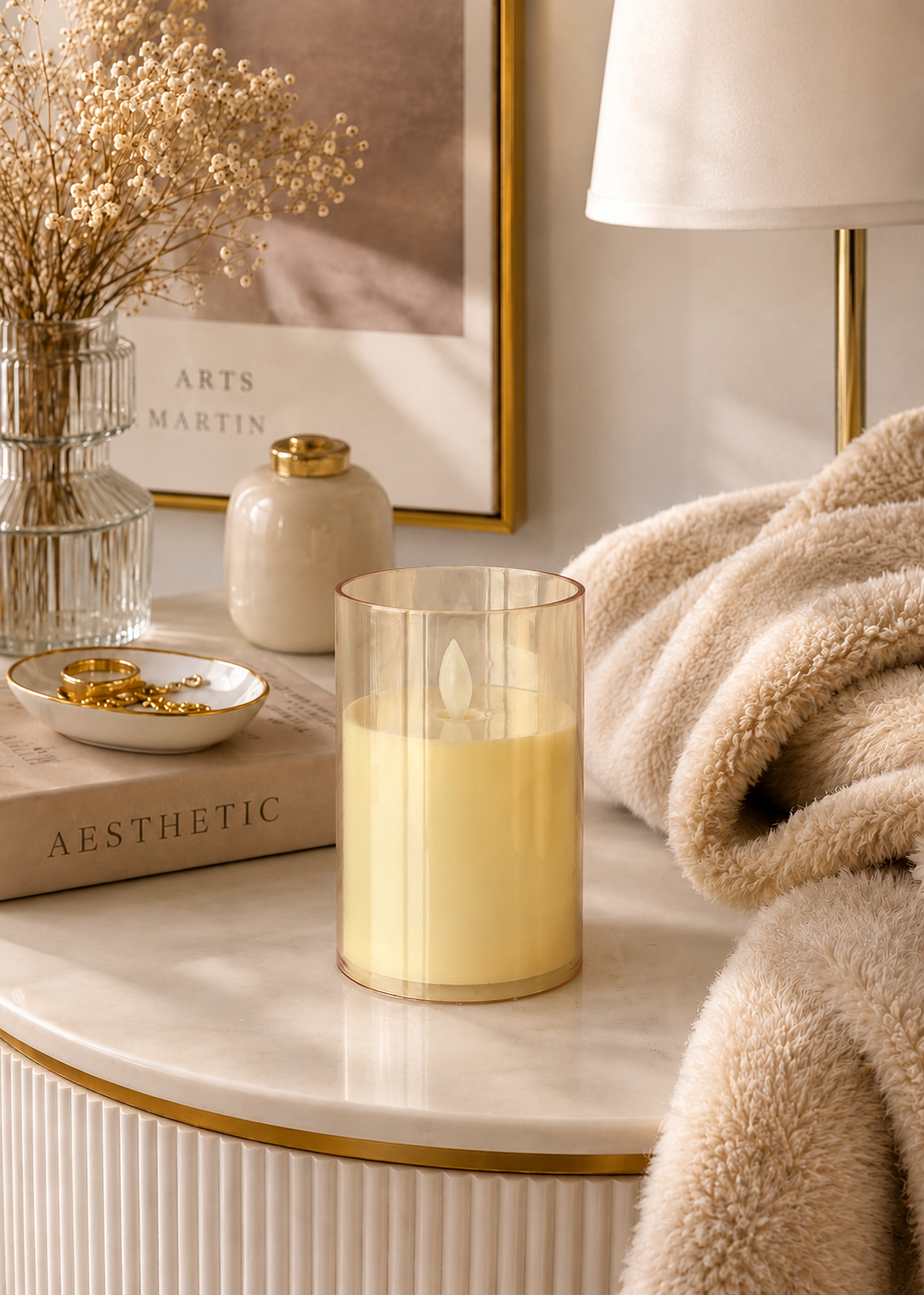 LED Glass Candle - Medium
