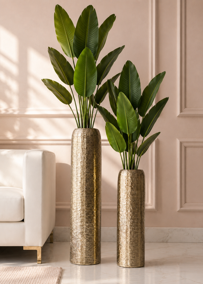 Halo Gold Ring Cylinder Planters