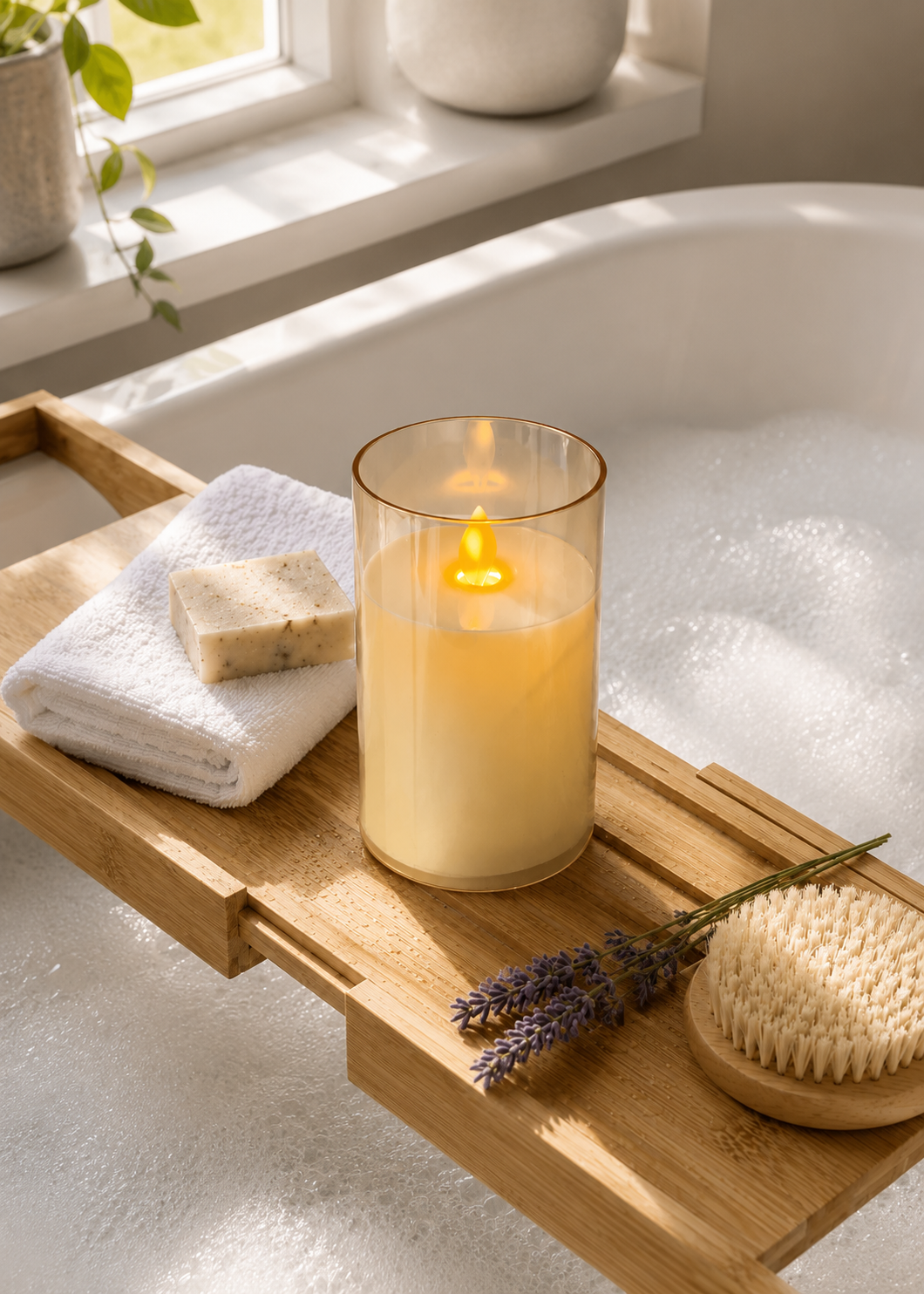 LED Glass Candle - Medium